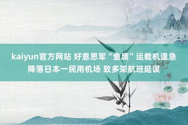 kaiyun官方网站 好意思军“鱼鹰”运载机遑急降落日本一民用机场 致多架航班延误