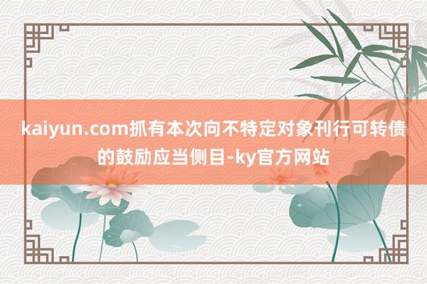 kaiyun.com抓有本次向不特定对象刊行可转债的鼓励应当侧目-ky官方网站